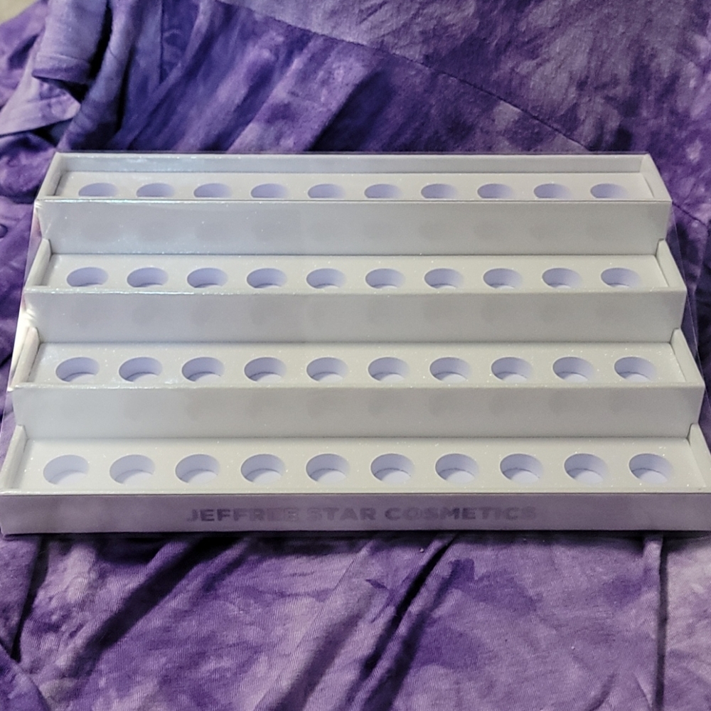 JSC White Glitter Velour Liquid Lipstick Display